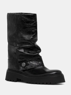ZADIG&VOLTAIRE botki skórzane Angie damskie kolor czarny na płaskim obcasie SWCT02058