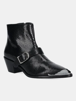 ZADIG&VOLTAIRE botki skórzane Tylow damskie kolor czarny na słupku SWCT02066