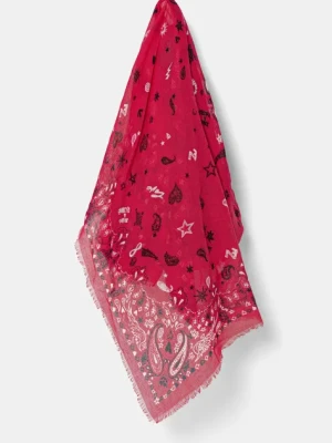 ZADIG&VOLTAIRE chusta bawełniana damska kolor różowy wzorzysta OWSC01499