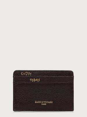 Zadig&Voltaire etui na karty damskie skórzane brązowy
