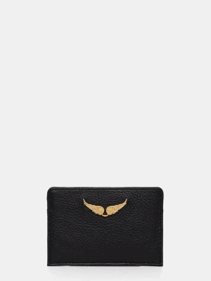 Zadig&Voltaire etui na karty damskie skórzane czarny