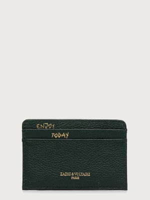 Zadig&Voltaire etui na karty damskie skórzane zielony