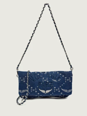 Zadig&Voltaire Jeansowa torebka na ramię ROCK DENIM MONOGRAM