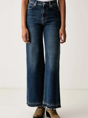 Zadig&Voltaire jeansy wide leg damskie ELI granatowy