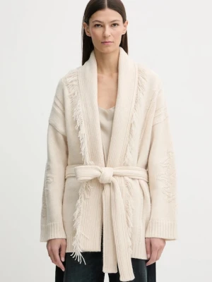 ZADIG&VOLTAIRE kardigan wełniany damski kolor beżowy ciepły KWCO01526