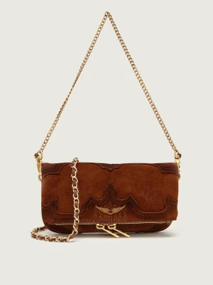 Zadig&Voltaire Kopertówka Rock Mini | zamsz koniakowy