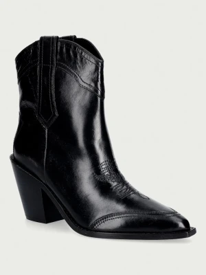Zadig&Voltaire kowbojki damskie skórzane Cara Spazzo czarny
