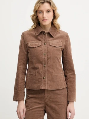 ZADIG&VOLTAIRE kurtka sztruksowa kolor brązowy przejściowa WWOW01703