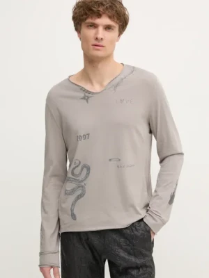 ZADIG&VOLTAIRE longsleeve bawełniany kolor beżowy z nadrukiem JMTN01613