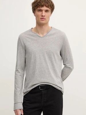 ZADIG&VOLTAIRE longsleeve bawełniany kolor szary melanżowy JMTN01630