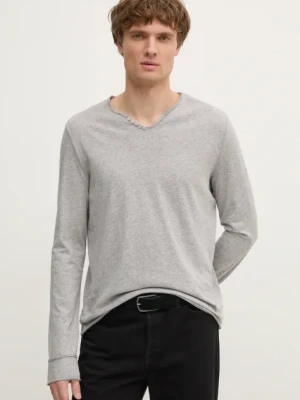 ZADIG&VOLTAIRE longsleeve bawełniany kolor szary melanżowy JMTN01630