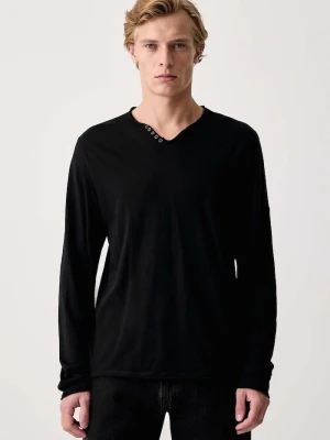 Zadig&Voltaire longsleeve męski bawełniany MONASTIR czarny