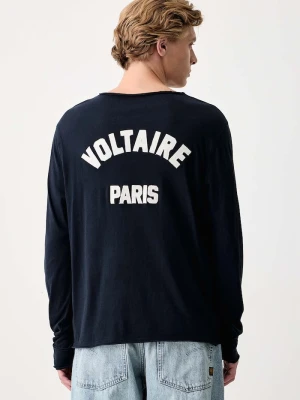 Zadig&Voltaire longsleeve męski bawełniany MONASTIR granatowy