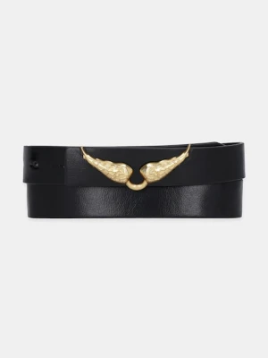 ZADIG&VOLTAIRE pasek skórzany damski kolor czarny LWBT01343