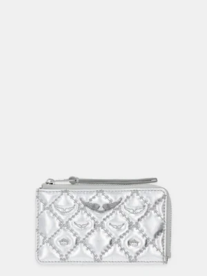 ZADIG&VOLTAIRE portfel skórzany damski kolor srebrny LWSG03722