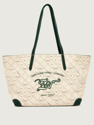 Zadig&Voltaire Shopperka Monogram Tennis | z dodatkiem skóry ecru