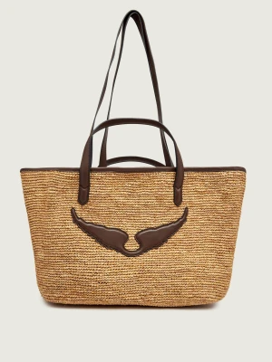 Zadig&Voltaire Shopperka WINGS | z dodatkiem skóry