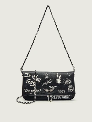 Zadig&Voltaire Skórzana kopertówka Rock Arty czarny