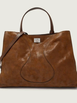 Zadig&Voltaire Skórzana shopperka JACK brązowy