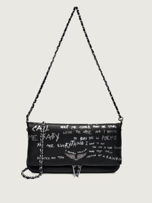 Zadig&Voltaire Skórzana torebka na ramię ROCK GRAFFITI