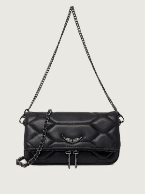 Zadig&Voltaire Skórzana torebka na ramię ROCK NANO XL