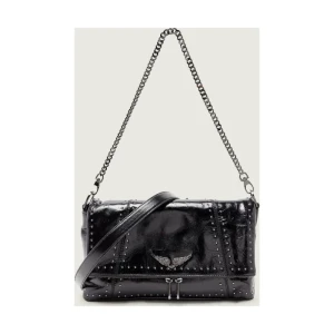 Zadig&Voltaire Skórzana torebka na ramię ROCKY II VINTAGE