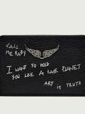 Zadig&Voltaire Skórzane etui na karty PASS