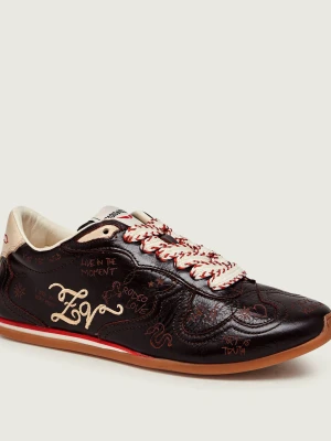 Zadig&Voltaire Skórzane sneakersy ZV Dance Vintage Laser brązowy