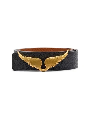 Zadig&Voltaire Skórzany dwustronny pasek ROCK REVERSIBLE