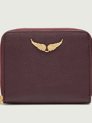 Zadig&Voltaire Skórzany portfel Mini Zv bordowy