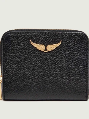Zadig&Voltaire Skórzany portfel Mini Zv czarny