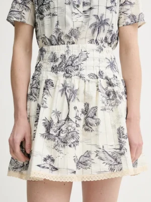 ZADIG&VOLTAIRE spódnica bawełniana kolor beżowy mini rozkloszowana WWSK01604