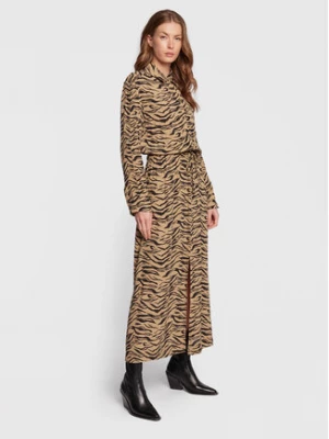 Zadig&Voltaire Sukienka codzienna Radual Tiger WWDR01158 Beżowy Regular Fit