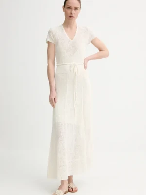ZADIG&VOLTAIRE sukienka wełniana kolor beżowy maxi prosta KWDR01193