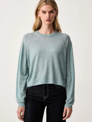 Zadig&Voltaire sweter damski kaszmirowy SWAPY niebieski