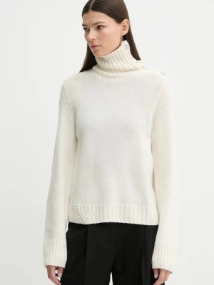 ZADIG&VOLTAIRE sweter kaszmirowy damski kolor beżowy z golfem KWSW02923