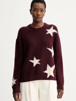 ZADIG&VOLTAIRE sweter kaszmirowy damski kolor bordowy KWSW02844