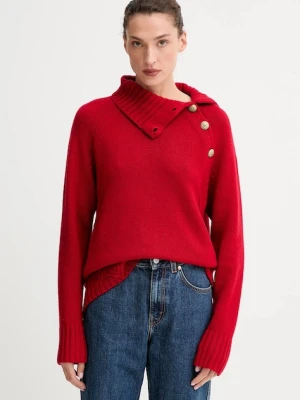 ZADIG&VOLTAIRE sweter kaszmirowy damski kolor czerwony ciepły z golfem KWSW02793