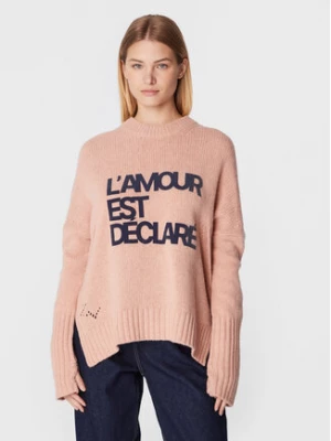 Zadig&Voltaire Sweter Malta We Laed KWSW01440 Różowy Loose Fit