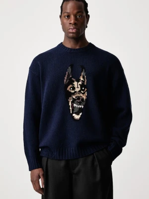 Zadig&Voltaire sweter męski wełniany SWONNY granatowy
