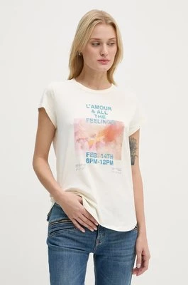 ZADIG&VOLTAIRE t-shirt bawełniany damski kolor beżowy JWTS01681