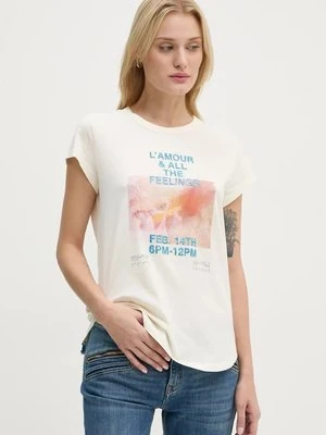 ZADIG&VOLTAIRE t-shirt bawełniany damski kolor beżowy JWTS01681