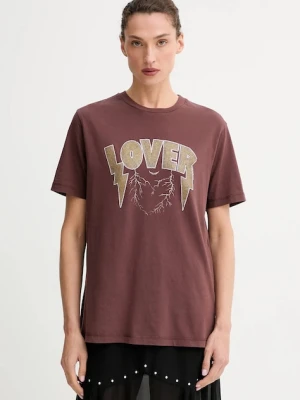 ZADIG&VOLTAIRE t-shirt bawełniany damski kolor brązowy JWTS02814