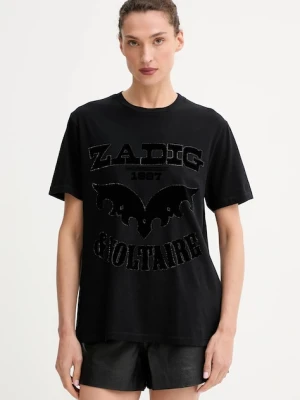 ZADIG&VOLTAIRE t-shirt bawełniany damski kolor czarny JWTS02826