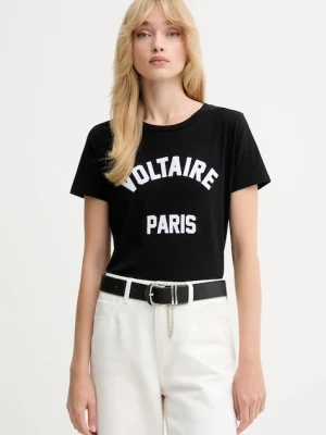 ZADIG&VOLTAIRE t-shirt bawełniany damski kolor czarny JWTS02837