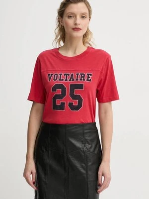 ZADIG&VOLTAIRE t-shirt bawełniany damski kolor czerwony JWTS01664