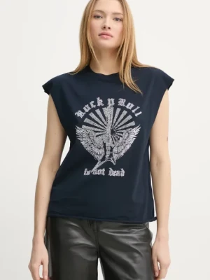 ZADIG&VOLTAIRE t-shirt bawełniany damski kolor granatowy JWTT01265