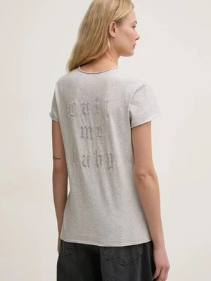 ZADIG&VOLTAIRE t-shirt bawełniany damski kolor szary JWTS02680