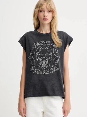 ZADIG&VOLTAIRE t-shirt bawełniany damski kolor szary JWTT01275
