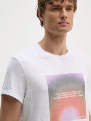 ZADIG&VOLTAIRE t-shirt bawełniany męski kolor biały z nadrukiem JMTS00649